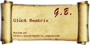 Glück Beatrix névjegykártya